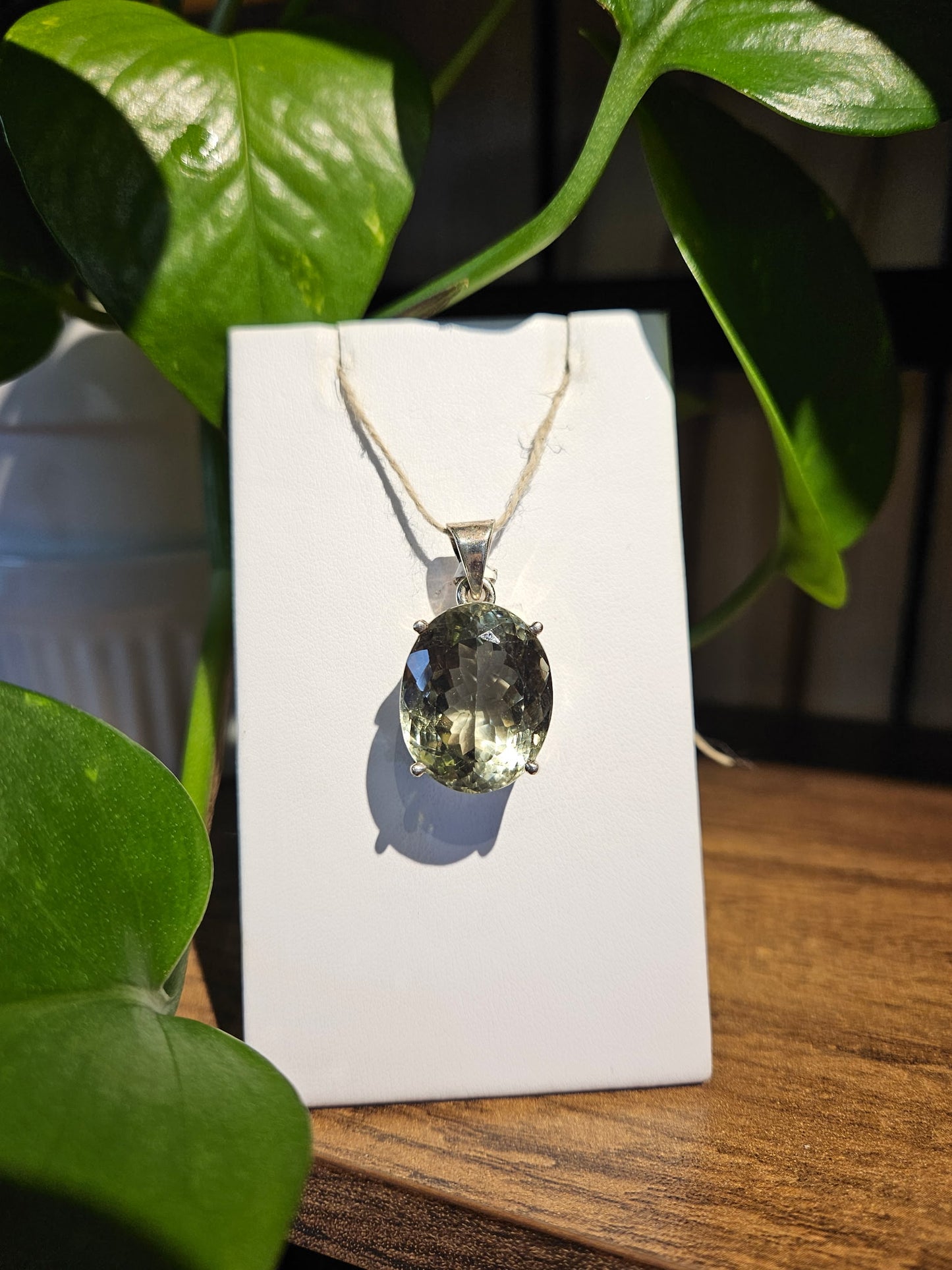 Prasiolite Facet Pendant