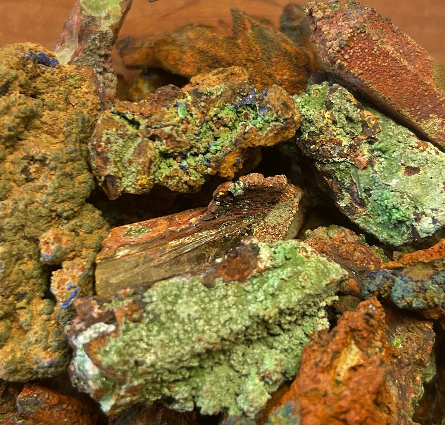 Quartz with Azurite & Malachite Morocco