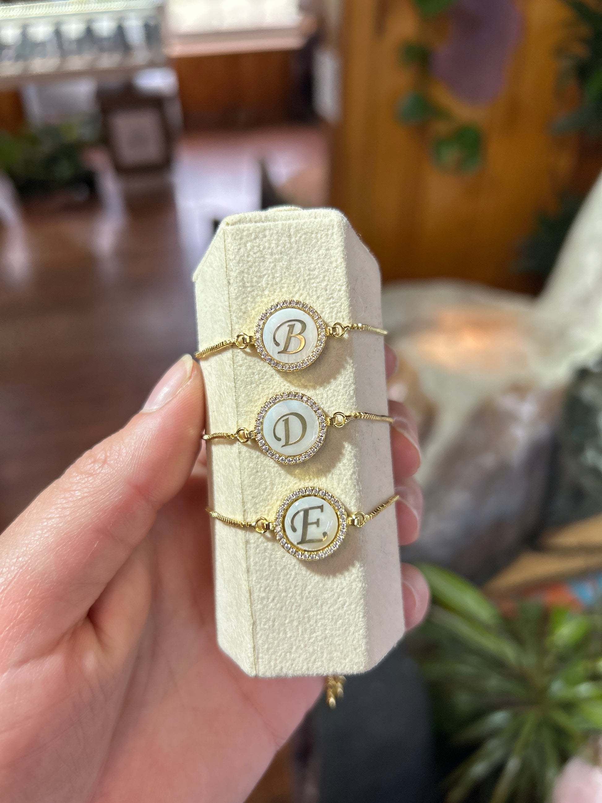 Gold Plated Monogram Bracelet Mountain Mineral Market