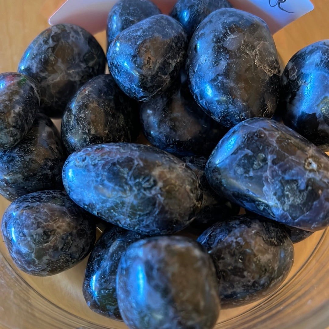 Gabbro aka Merlinite tumble stones MMM