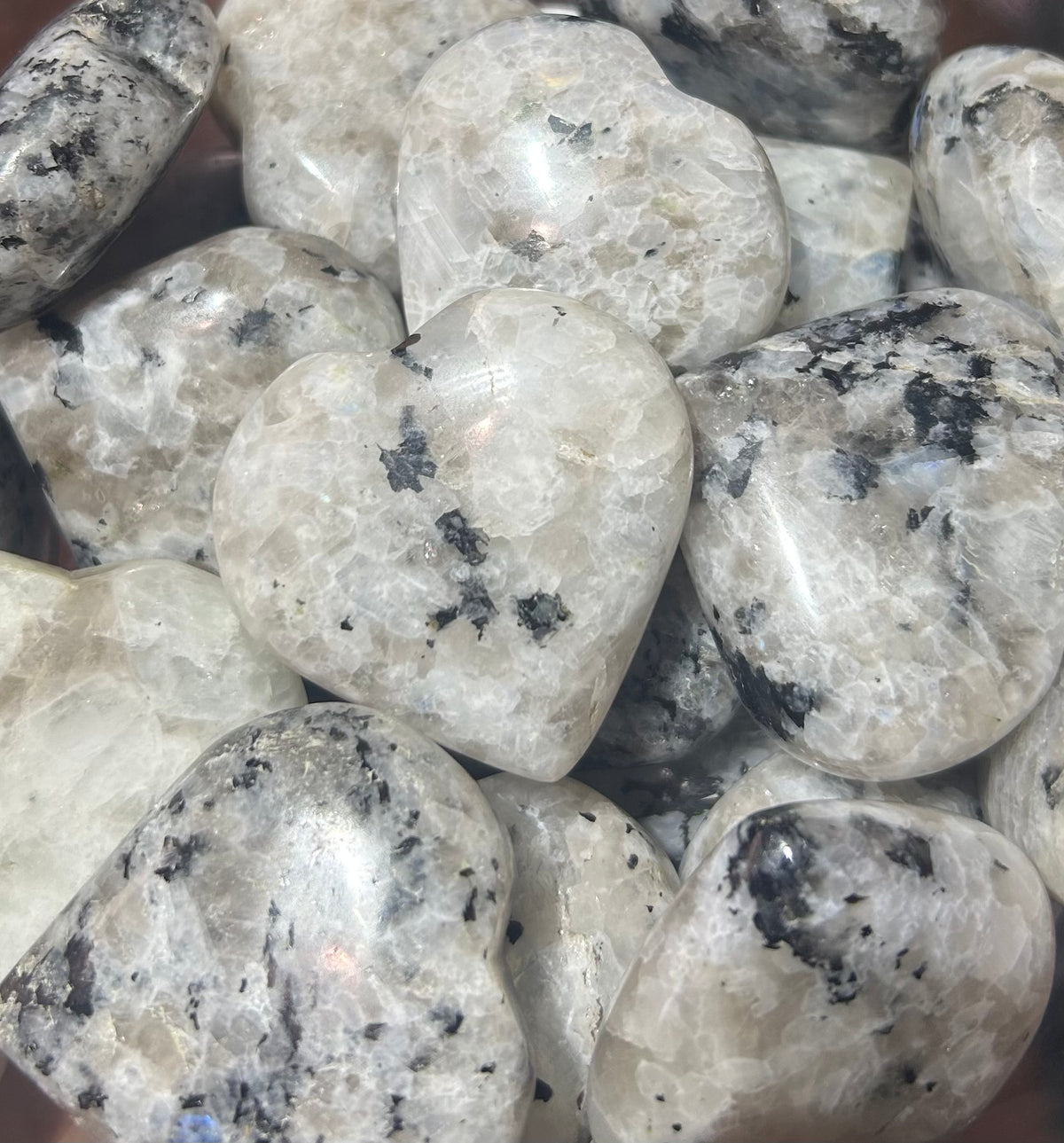 Rainbow Moonstone Hearts