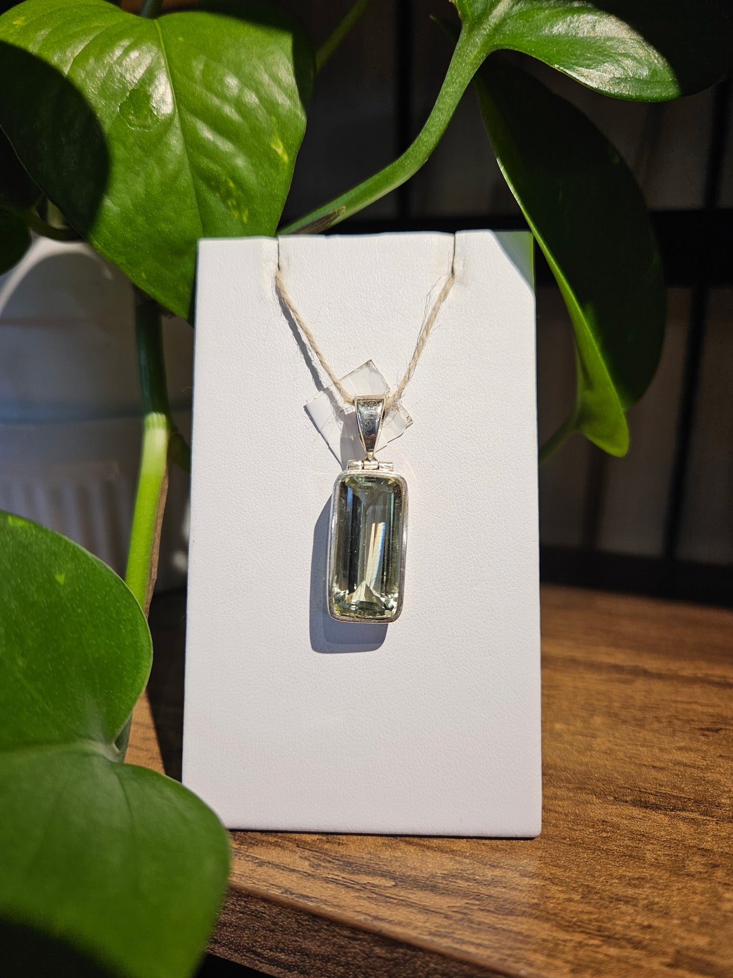 Prasiolite Facet Pendant