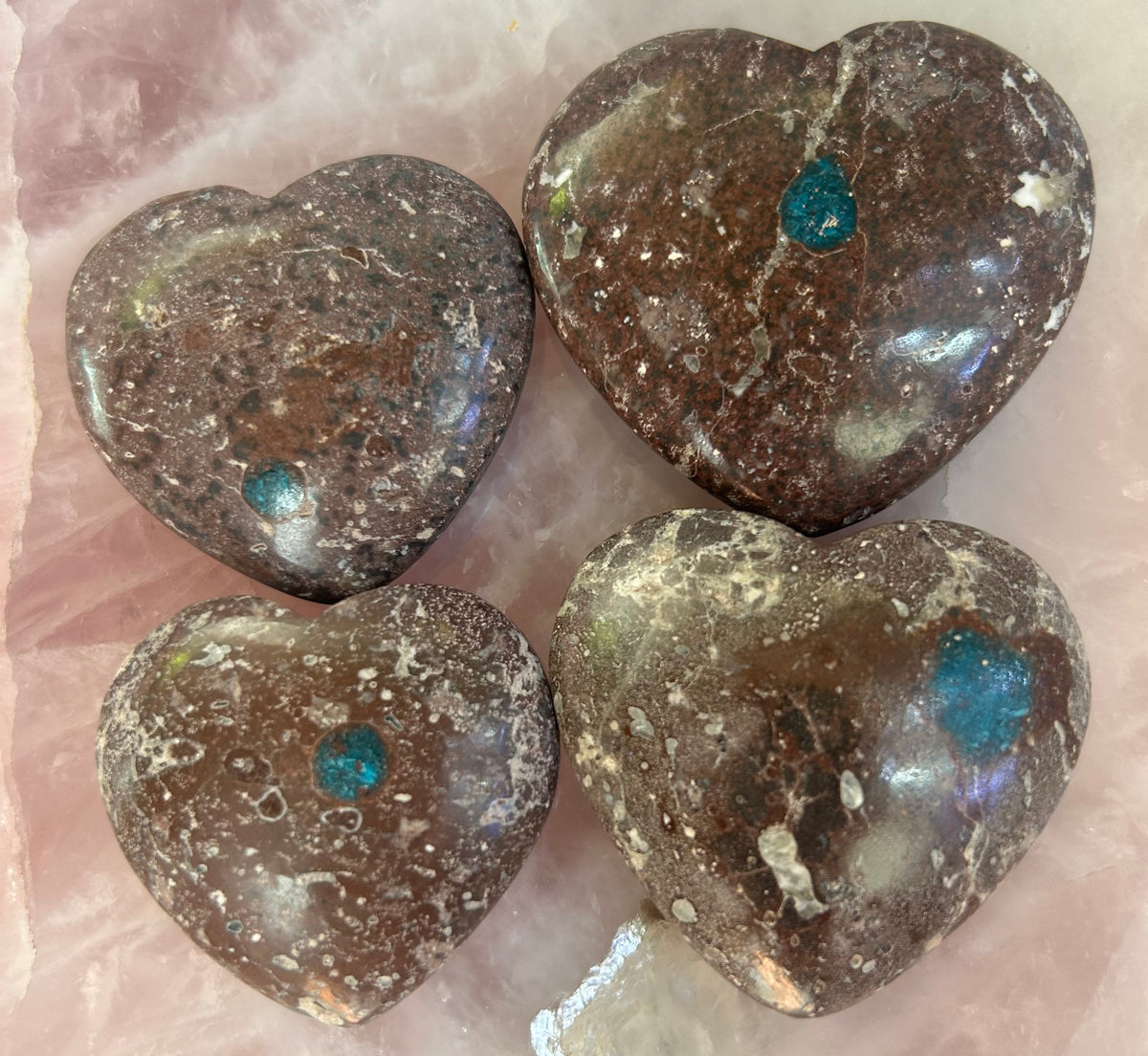 Cavansite Hearts
