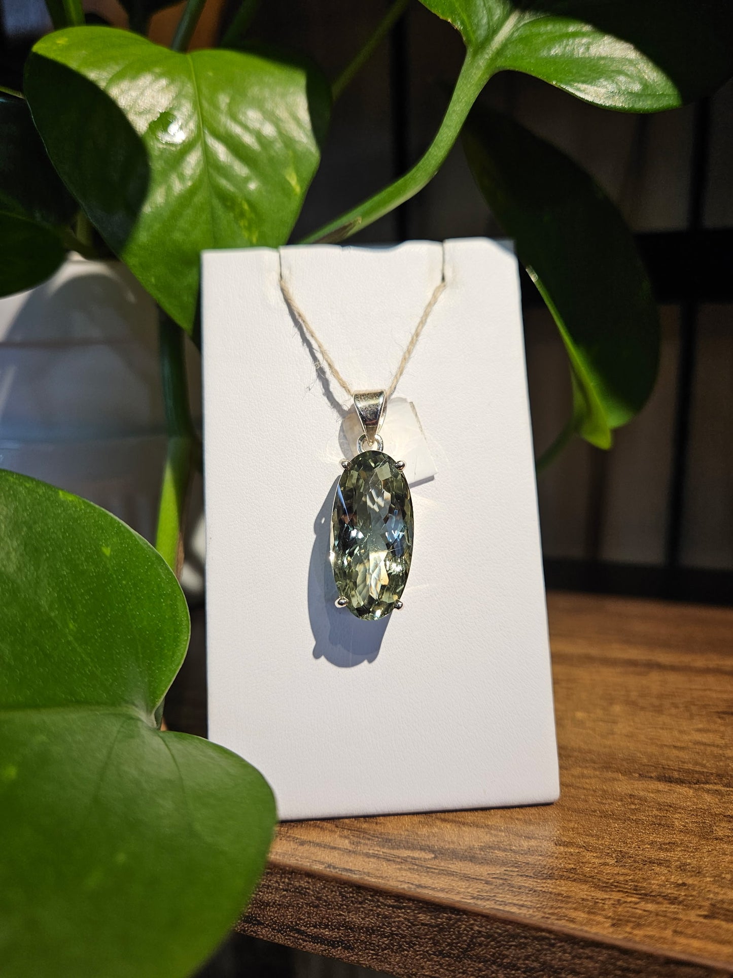 Prasiolite Facet Pendant