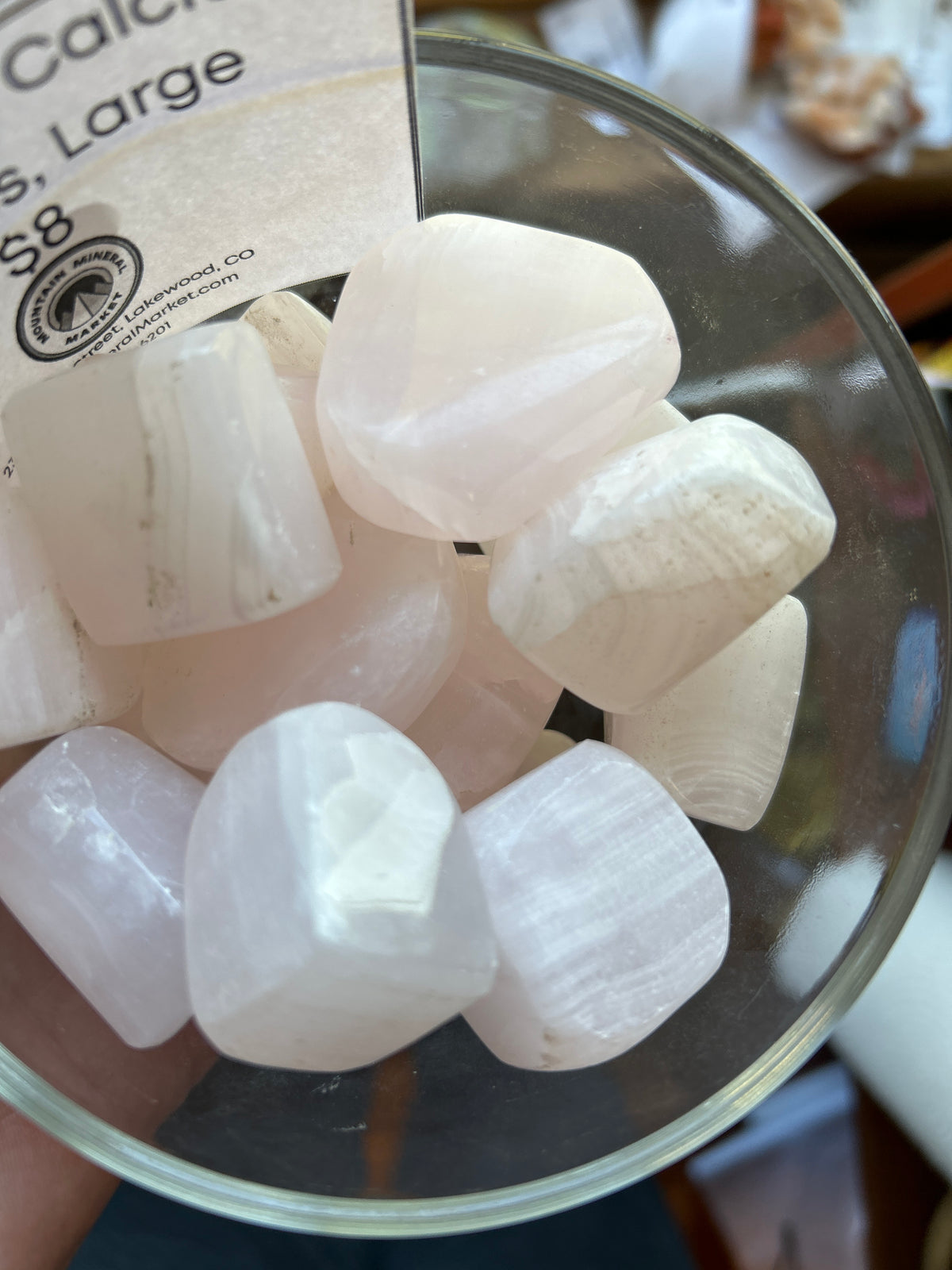 Mangano calcite tumble stones