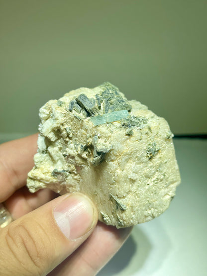 Aquamarine & Phenakite on Etched Microcline MMM