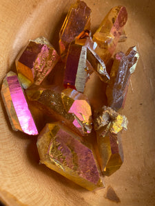 Sunset Aura Quartz Points