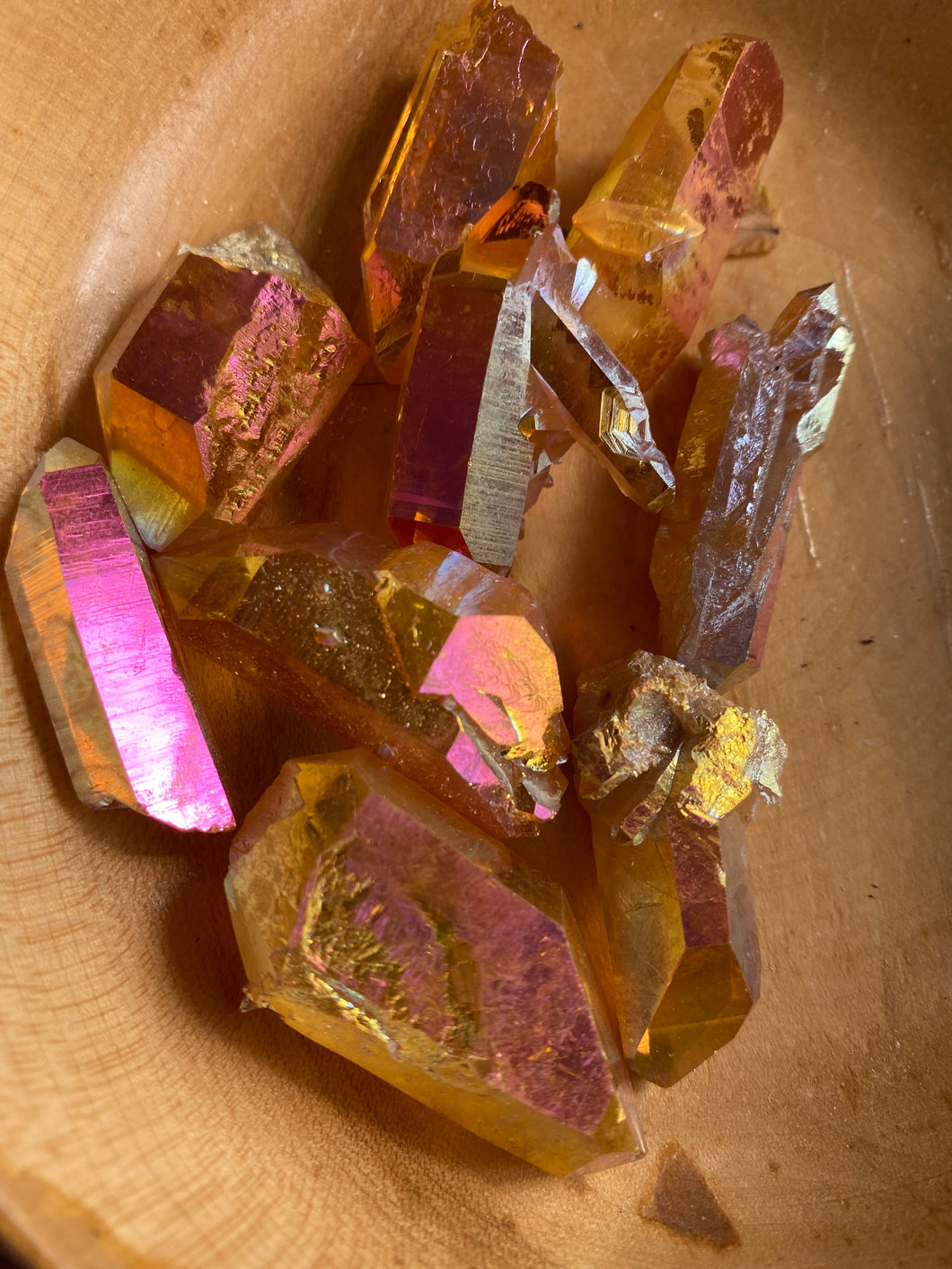 Sunset Aura Quartz Points