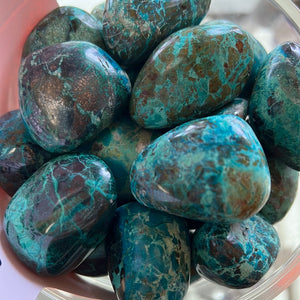 Chrysocolla tumble stones A+ grade