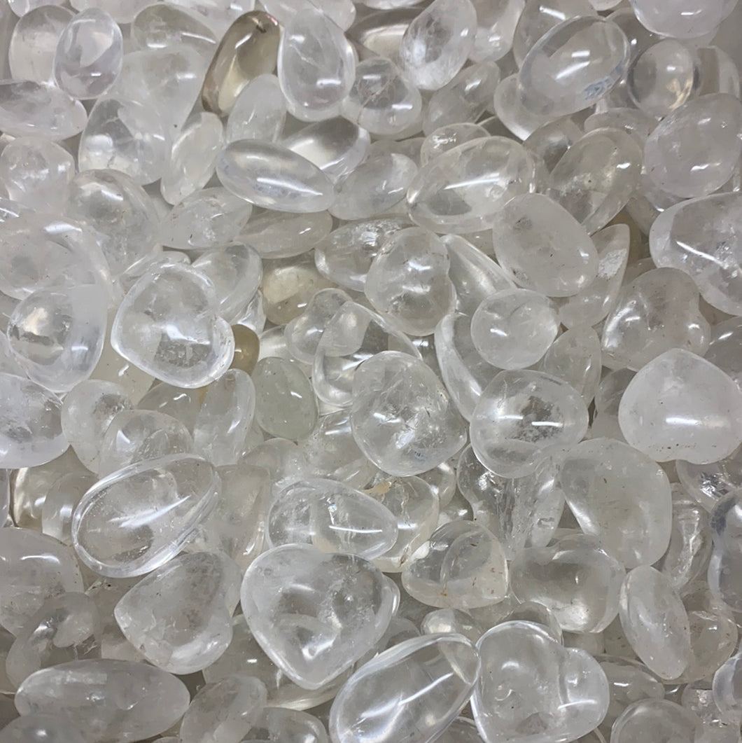 Clear Quartz Hearts and Round Cabs