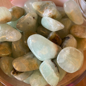 Prehnite & Epidote tumble stones