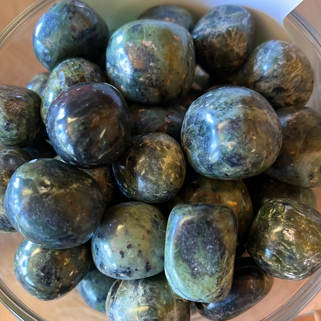 Nephrite jade tumble stones