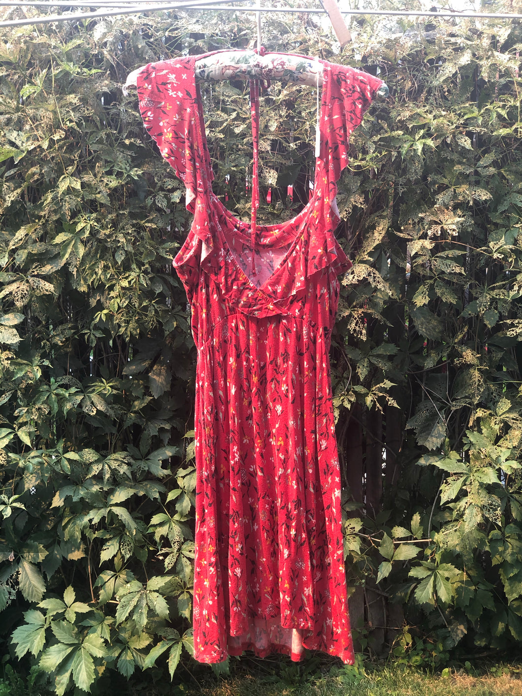 Vintage Kimchi Blue Red Floral Dress Size X-Small