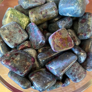 Ruby & kyanite tumble stones