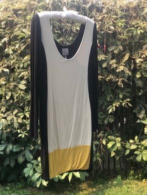 Vintage Long-Sleeve Color-block Dress Size Medium