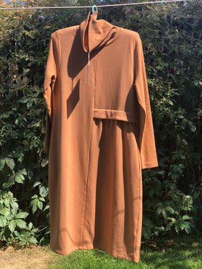 Leave Nothing But Footprints Bamboo Turtleneck Dress in Butterscotch with pockets. Price per 1. Fits true to size.