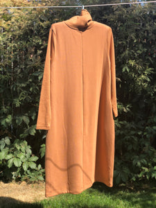 Leave Nothing But Footprints Bamboo Turtleneck Dress in Butterscotch with pockets. Price per 1. Fits true to size.